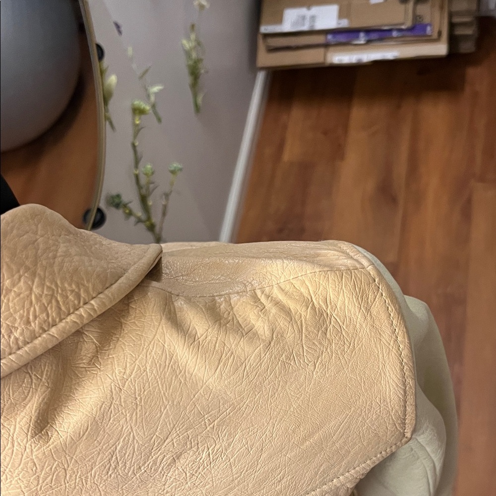 Theory Beige Leather Jacket - Picture 6 of 10